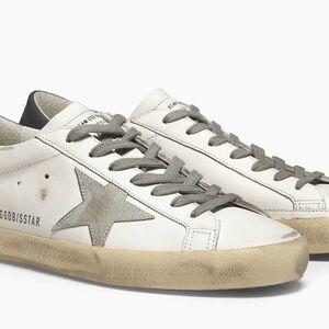 Golden Goose White & Gray Star Accent Low-Top Sneakers
